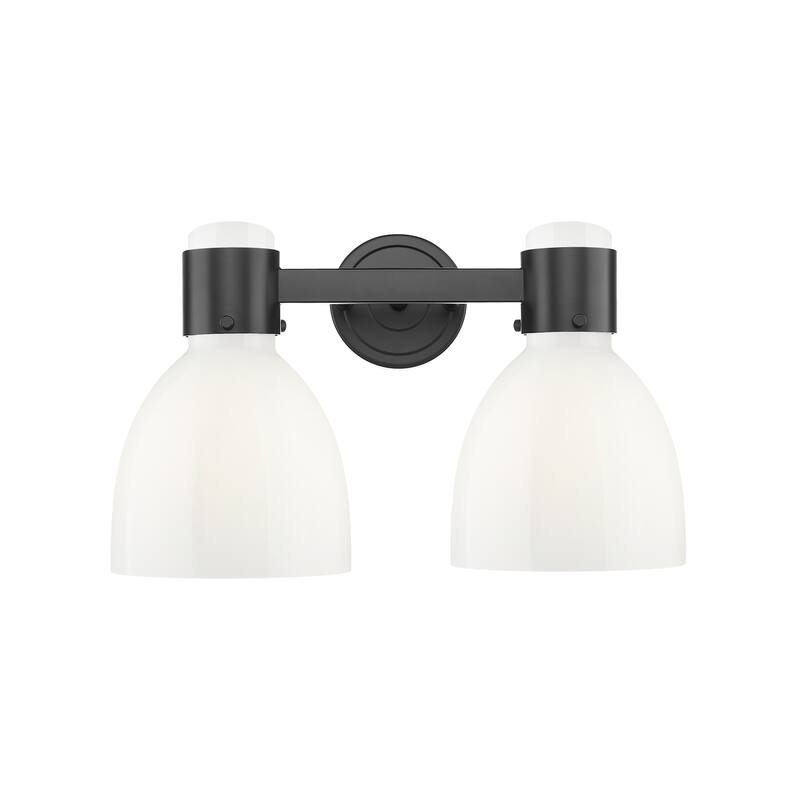 Innovations Lighting 464-2W-10-16 Lawton Bell Vanity Lawton Bell 2 - Matte Black / Gloss White