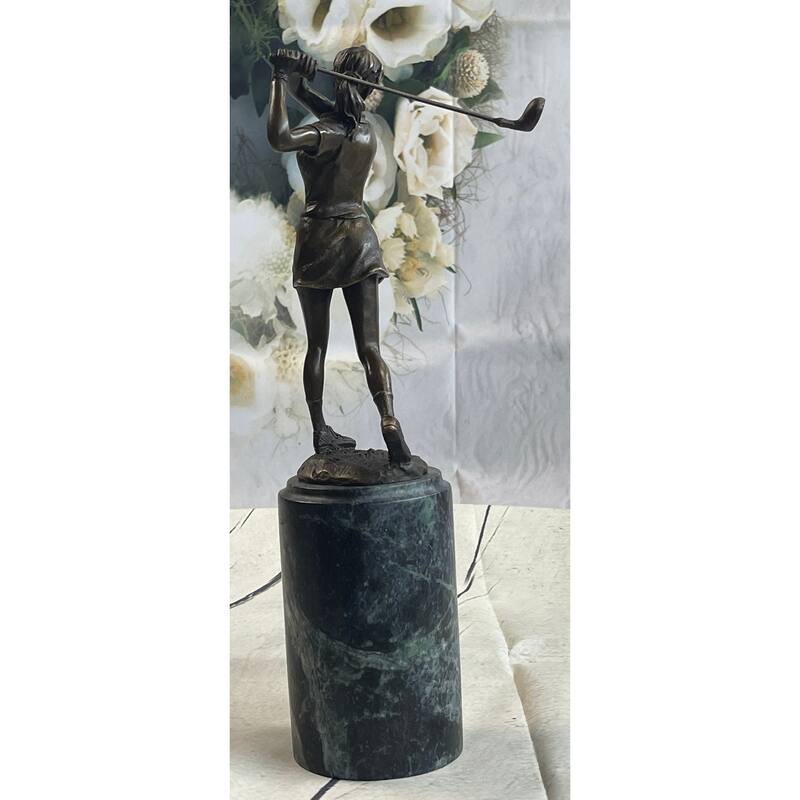 Signature Milo Statuary Bronze Statue Of Girl Golfer ~ New Hand Made Sculpture