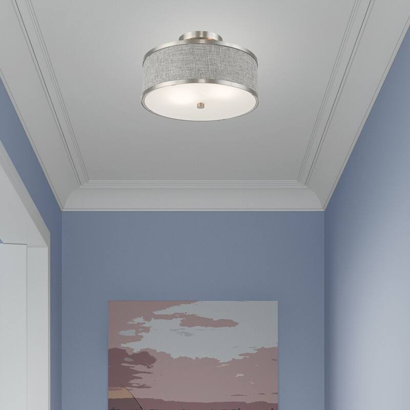Livex Lighting 2-light Fabric Shade Ceiling Mount, 60422, 62627, 60412, 60402