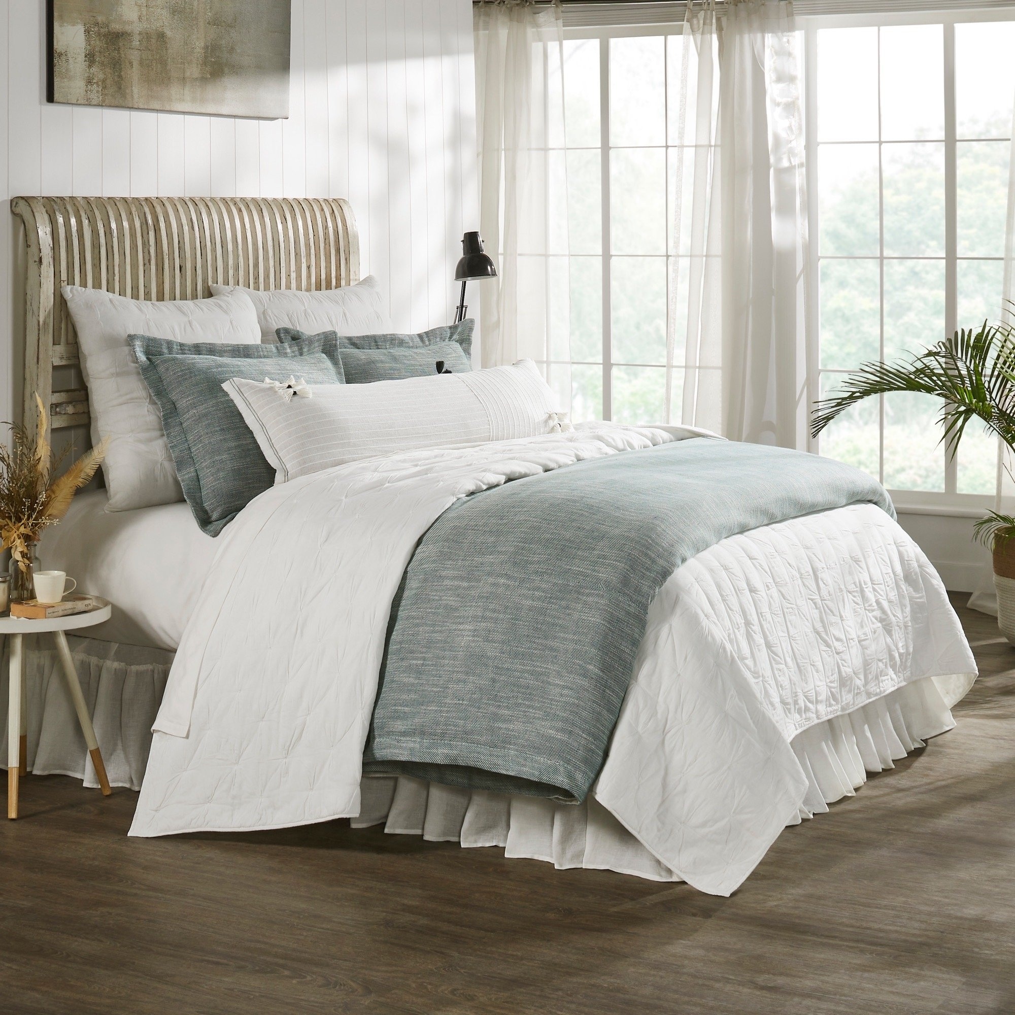 Jerome, Cotton Blend, Teal, Twin Duvet Cover Set