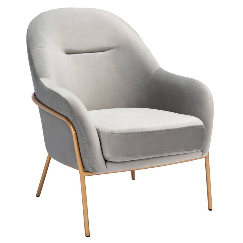 SAFAVIEH Eleazer Glam Velvet Accent Chair - 26.3" W x 31.8" L x 34" H