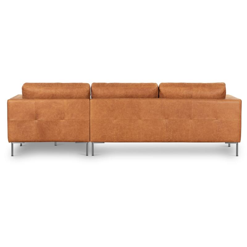 Poly & Bark Calle 114" Right-Facing Sectional - Full Grain Genuine Italian Leather