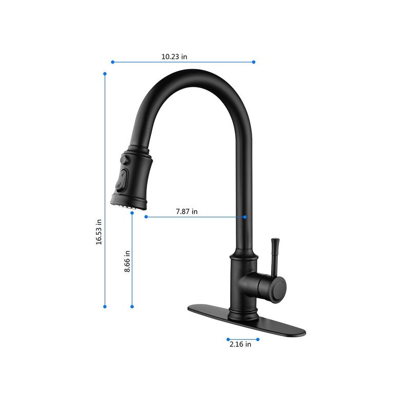 Single Handle Touch Kitchen Faucet with Pull Down Sprayer and Deckplate