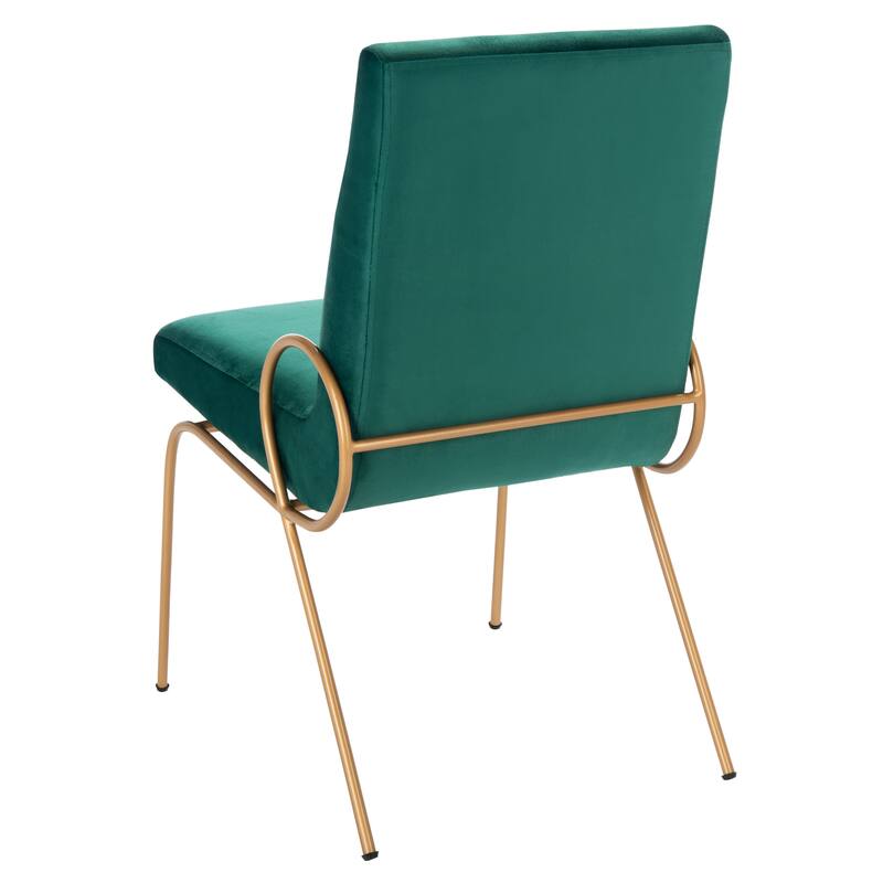 SAFAVIEH Godi Emerald/Gold Side Chair (Set of 2) - 18.8" W x 24.5" L x 34" H - 19Wx25Dx34H
