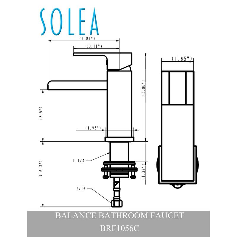 SAFAVIEH Solea Balance Chrome Single-handle Bathroom Faucet - 1.9" x 5.8" x 5.9"