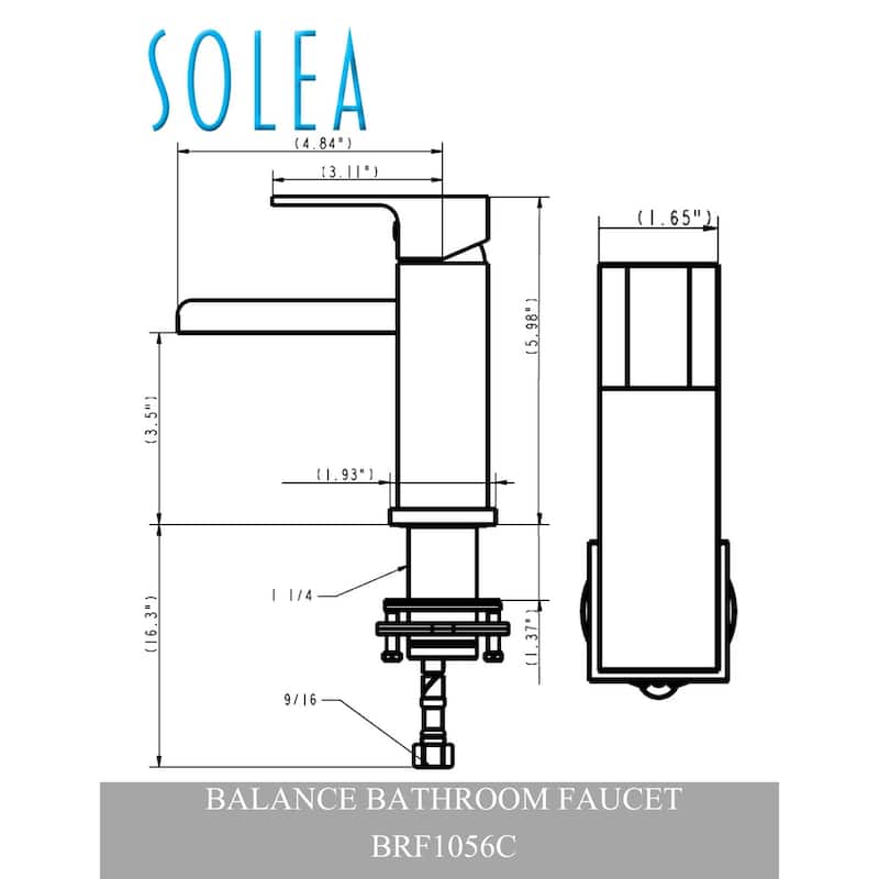 SAFAVIEH Solea Charlottie Chrome Single-Handle Bathroom Faucet - 1.9" x 5.8" x 5.9" - 2Wx6Dx6H