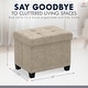 preview thumbnail 2 of 5, Ornavo Home Collapsible Rectangle Small Storage Ottoman with Legs - 12" x 16" x 12"