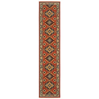 Style Haven Leander Tribal Medallion Fringed Wool Blend Area Rug