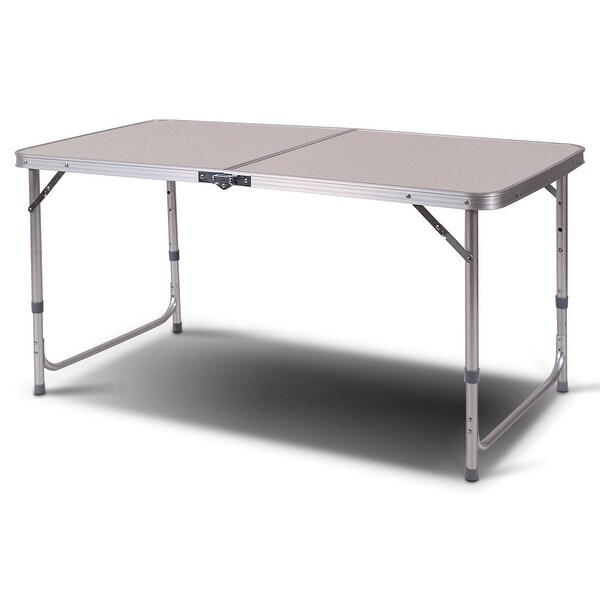 Shop Costway 2'x4' Height Adjustable Folding Table Aluminum Frame ...