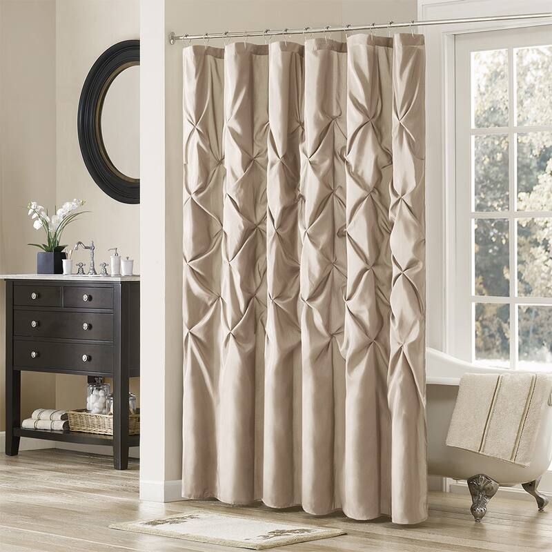 Tufted Semi-Sheer Shower Curtain - Taupe