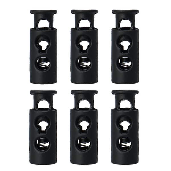 6pcs Plastic Spring Cord Locks Double Hole End Clips Stopper Rope Fastener  - Bed Bath & Beyond - 28850854