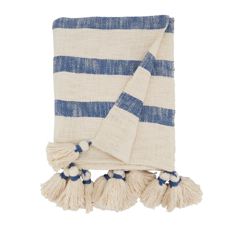 Tassel Treats Stripe Throw Blanket
