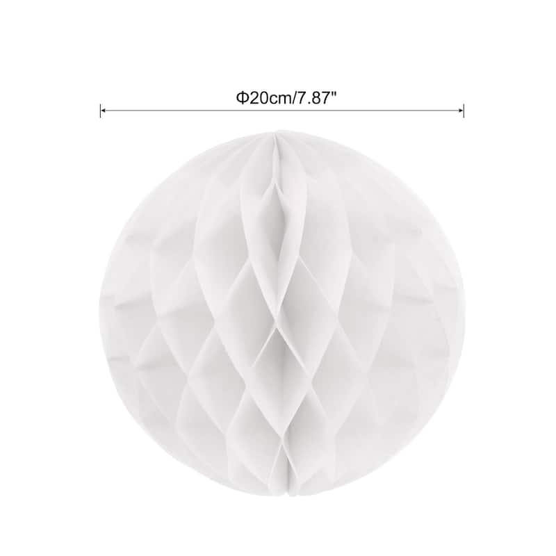 6Pcs Paper Pom-Poms Balls Paper Tissue Flower Ball for Party Decor - White - 8 Inch