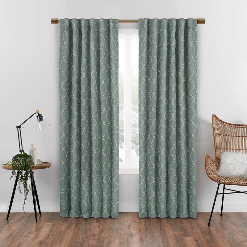 Eclipse Nora Geo Embroidery Absolute Zero Blackout Window Single Panel