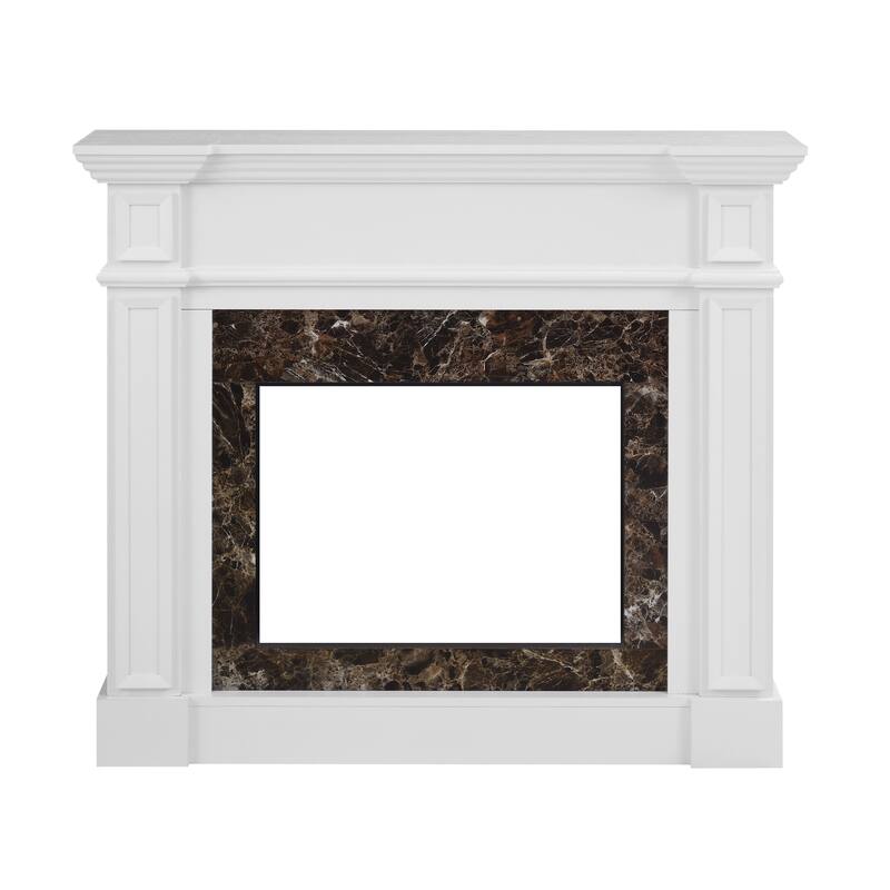 Only Mantel (Not Included 23" Fireplace)--45.6"W*11.8"D*40"H - White