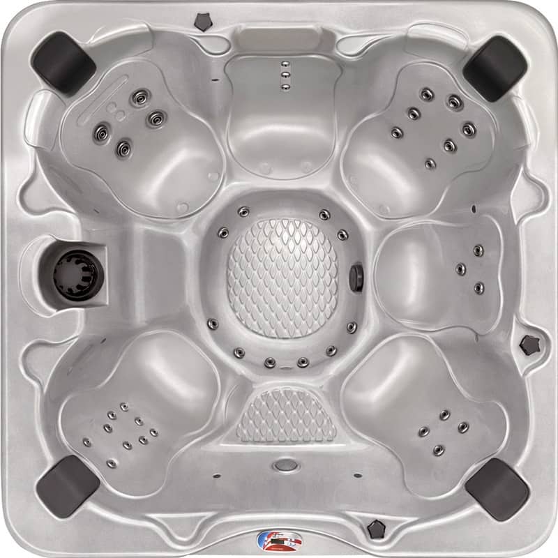 American Spas 7-Person 56-Jet Premium Acrylic Bench Spa Standard Hot Tub with Sound System and LED Waterfall