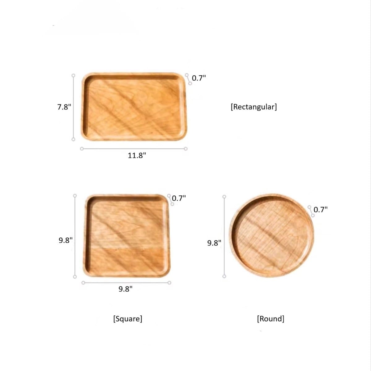 RusticReach Natural Wood Plate Serving Tray