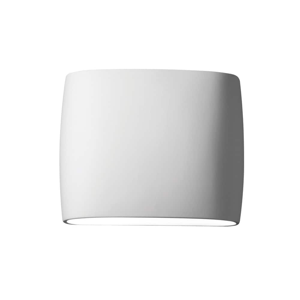 Justice Design Group Ambiance ADA Outdoor Ceramic Wide Oval Wall Sconce with Open Top & Bottom