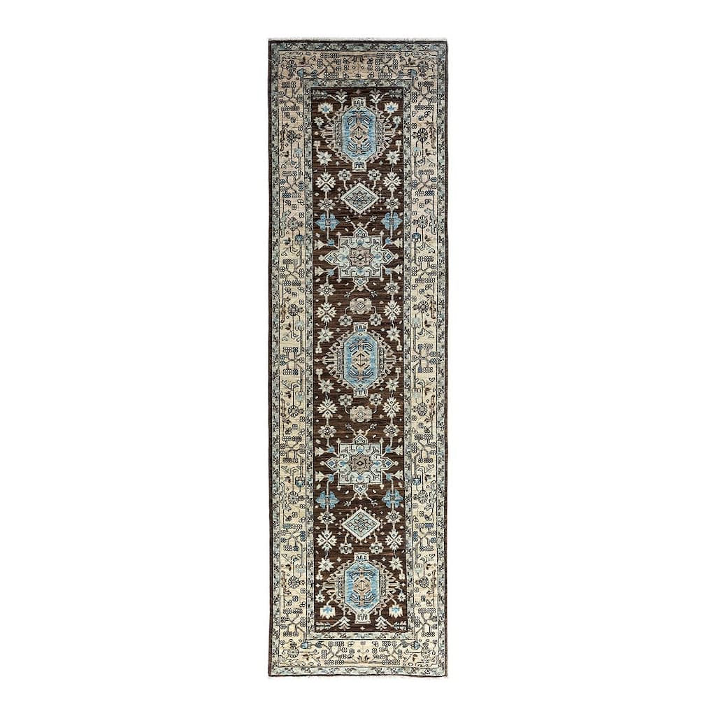 Serapi One-of-a-Kind Hand-Knotted Runner Rug - Brown, 2' 9" x 9' 9" - 2' 9" x 9' 9"