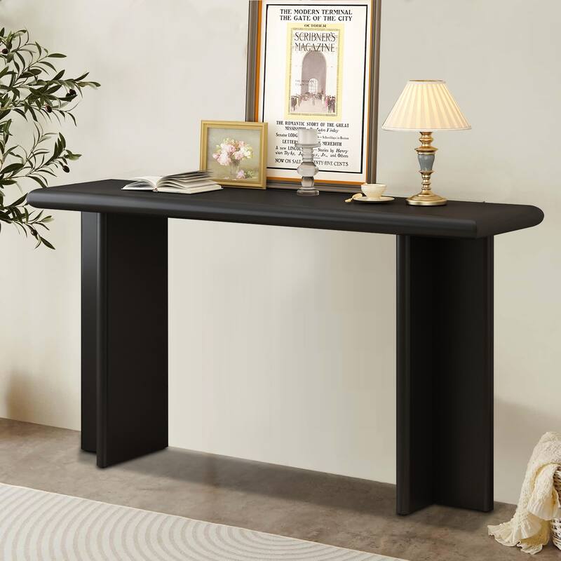 Modern Freestanding Wooden Console Table - Black