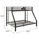 preview thumbnail 3 of 6, Stylish Twin XL Over Queen Bunk Bed with Sturdy Metal Frame, Slat System, Full-Length Guardrail, and Double Ladder, Black
