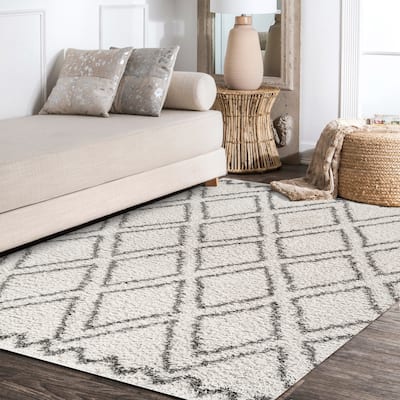JONATHAN Y Algaida Diamond Trellis Shag Area Rug