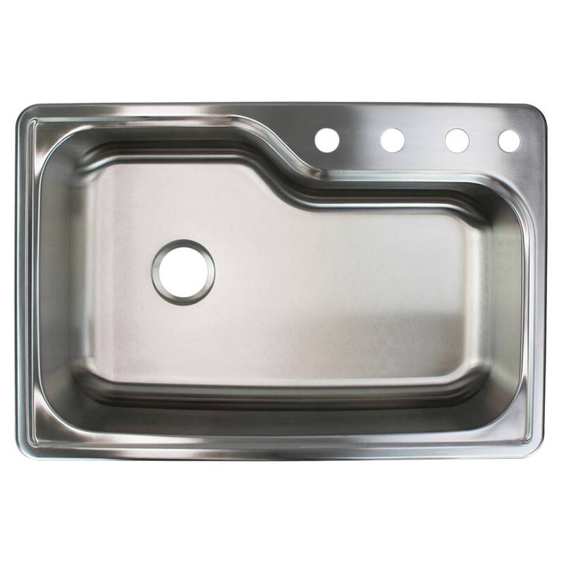 Transolid K-MTSO33229-MR3 Meridian 33" Drop In Single Basin Stainless - Brushed Stainless Steel