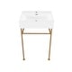 preview thumbnail 13 of 68, Claire Ceramic Console Sink White Basin Gold Legs