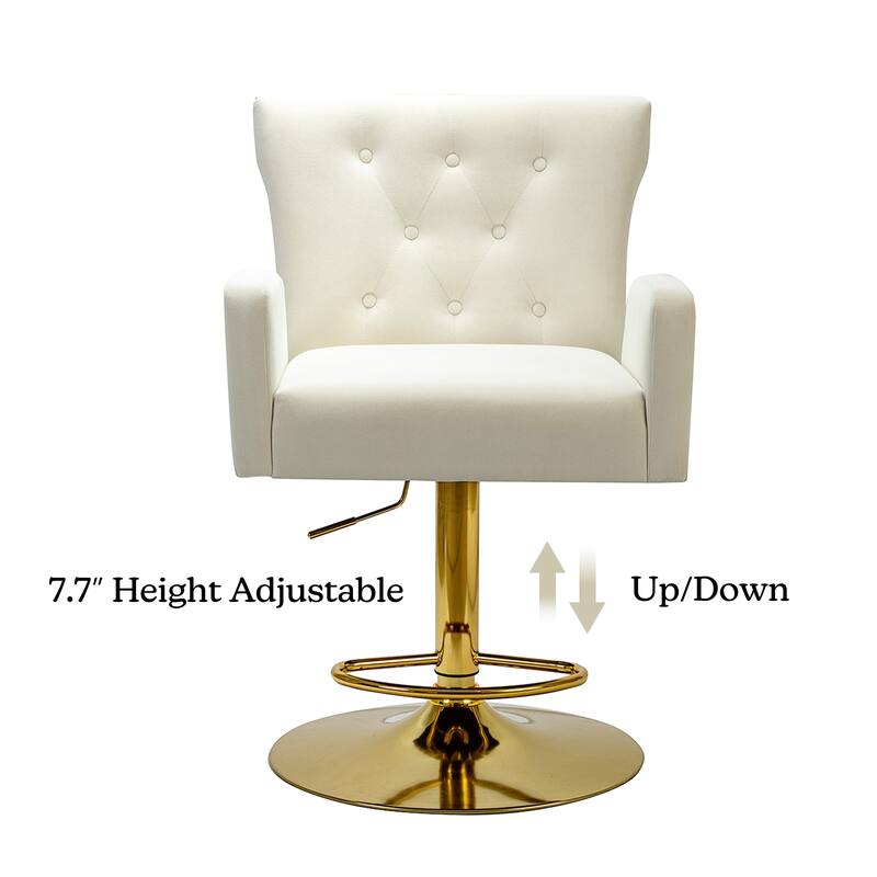 Loreto Modern Tufted Velvet Swivel chair with Adjustable Height by HULALA HOME