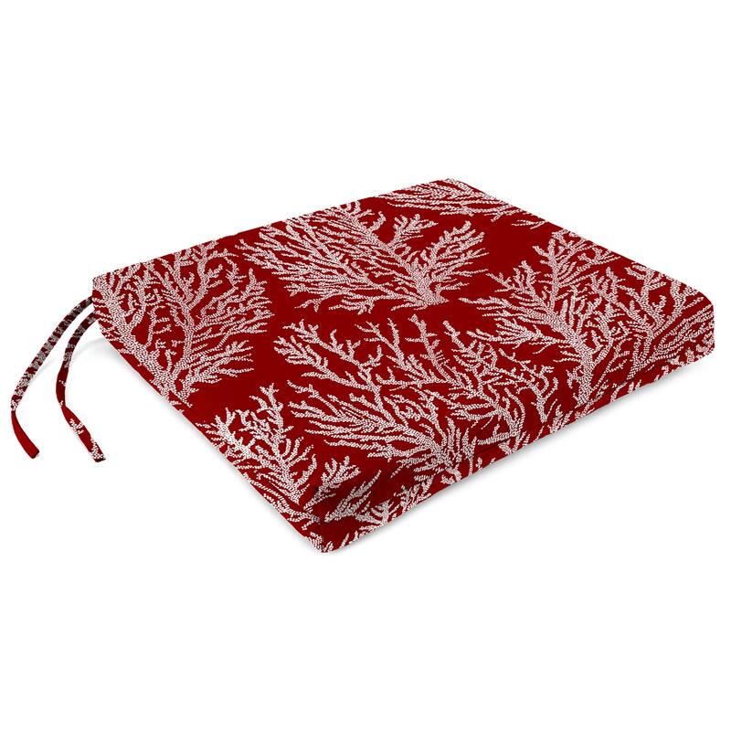 19" x 17" Outdoor Seat Cushion with Ties - Set of 2 - 19" W x 17" L x 2" H