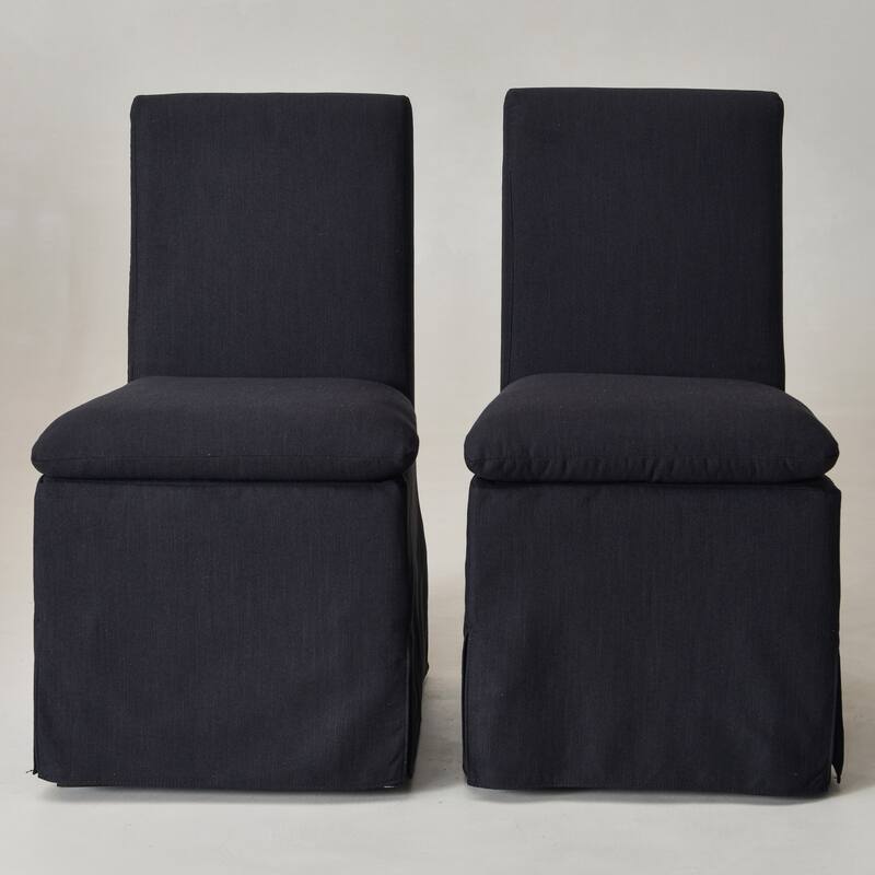 KINWELL Performance Fabric Slipcover Dining Chair Side Chair With Casters