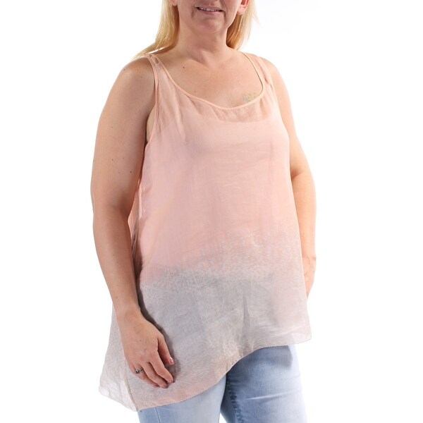 EILEEN FISHER Womens Pink Ombre Sleeveless Scoop Neck Top Size: L