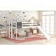 preview thumbnail 3 of 12, Modern and Playful Design Wood Loft Bed with Slide, Ladder and Chalkboard, Full size, White