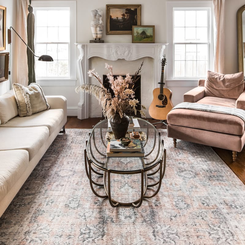 Alexander Home Leanne Distressed Oriental Printed Area Rug