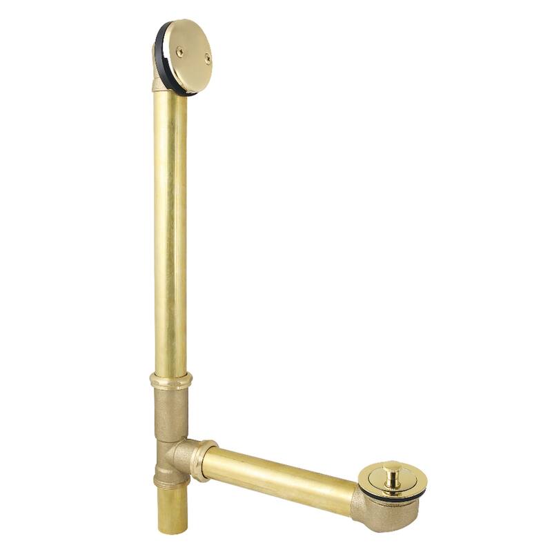 Made To Match 18-Inch Tub Waste and Overflow with Lift & Lock Drain - Polished Brass