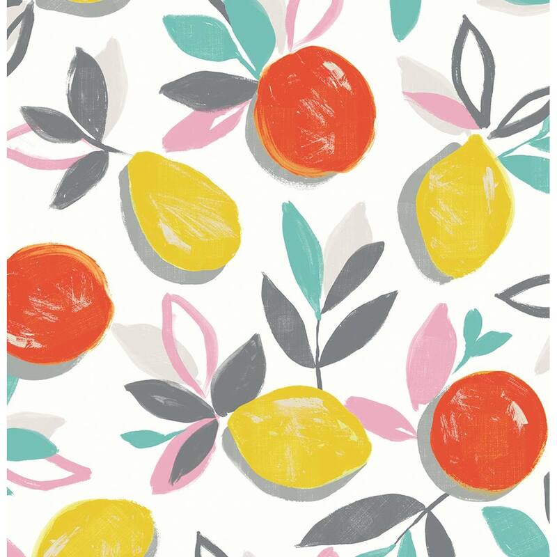 NextWall Fruit Toss Peel and Stick Wallpaper - 20.5 in. W x 18 ft. L - Tropicana