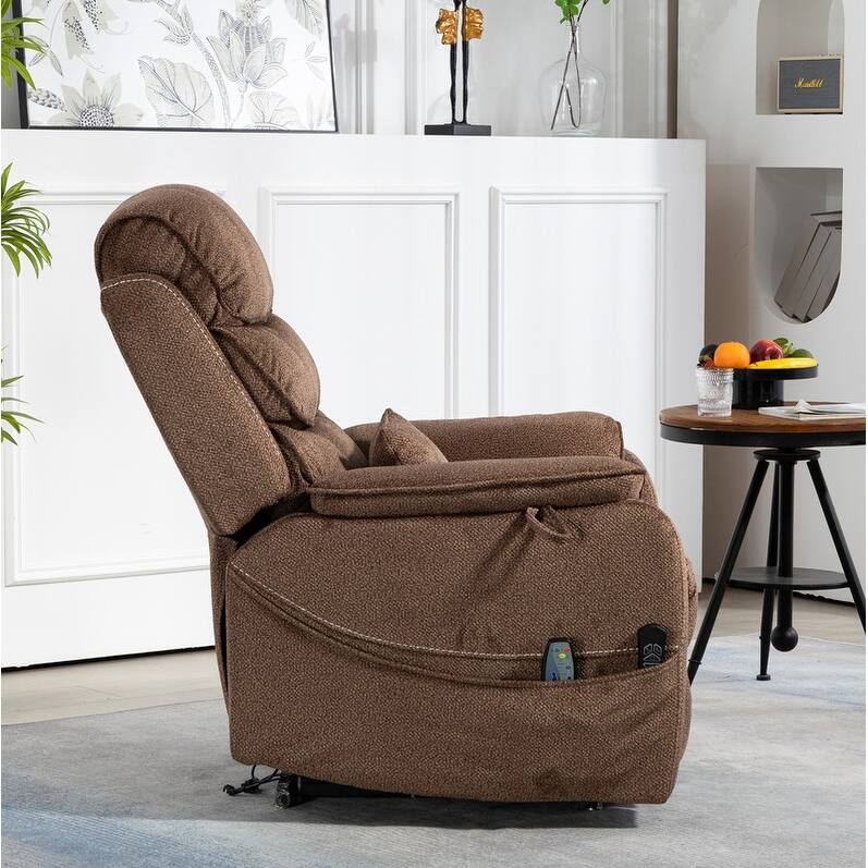 Deluxe Version Dual Motors Power Lift Recliner,Lay Flat 74.8 " Length,100% Polyester,Message/Heat,Eazy Assemble
