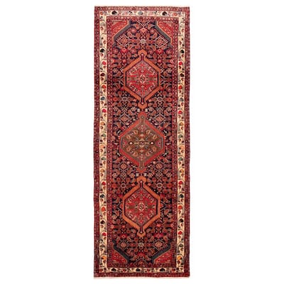 ECARPETGALLERY Hand-knotted Konya Anatolian Navy Wool Rug - 3'5 x 9'8