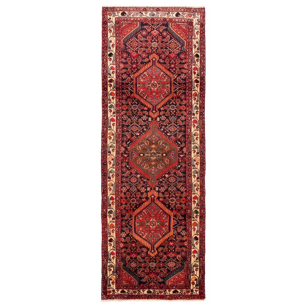 ECARPETGALLERY Hand-knotted Konya Anatolian Navy Wool Rug - 3'5 x 9'8