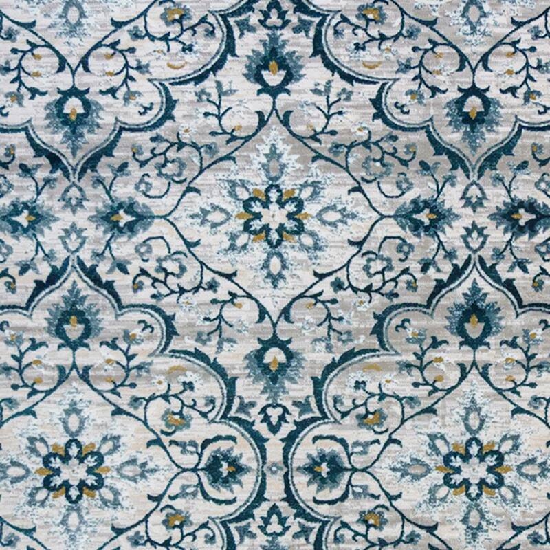 Gertmenian Quattro Tunny Blue Polypropylene Transitional Area Rug