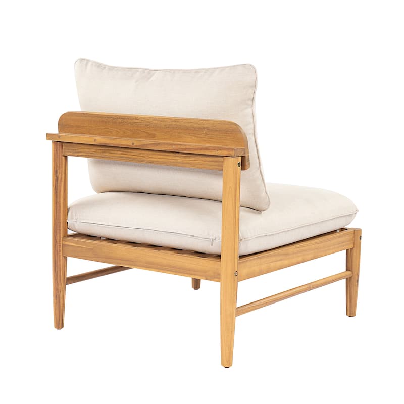 Christopher Knight Home - Terassi 5-Piece Acacia Wood Outdoor L-Shaped Sectional Sofa Set with Ottoman, Light Teak Finish