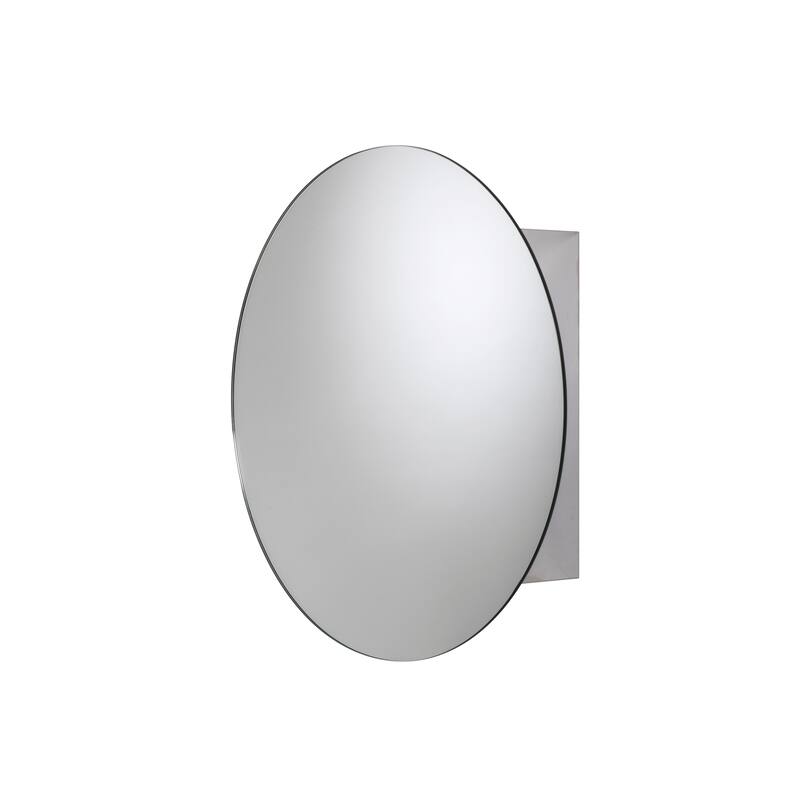 Croydex Severn Round Bathroom Medicine Cabinet with Mirrored Door, Fully Assembled - 19.68 x 19.68