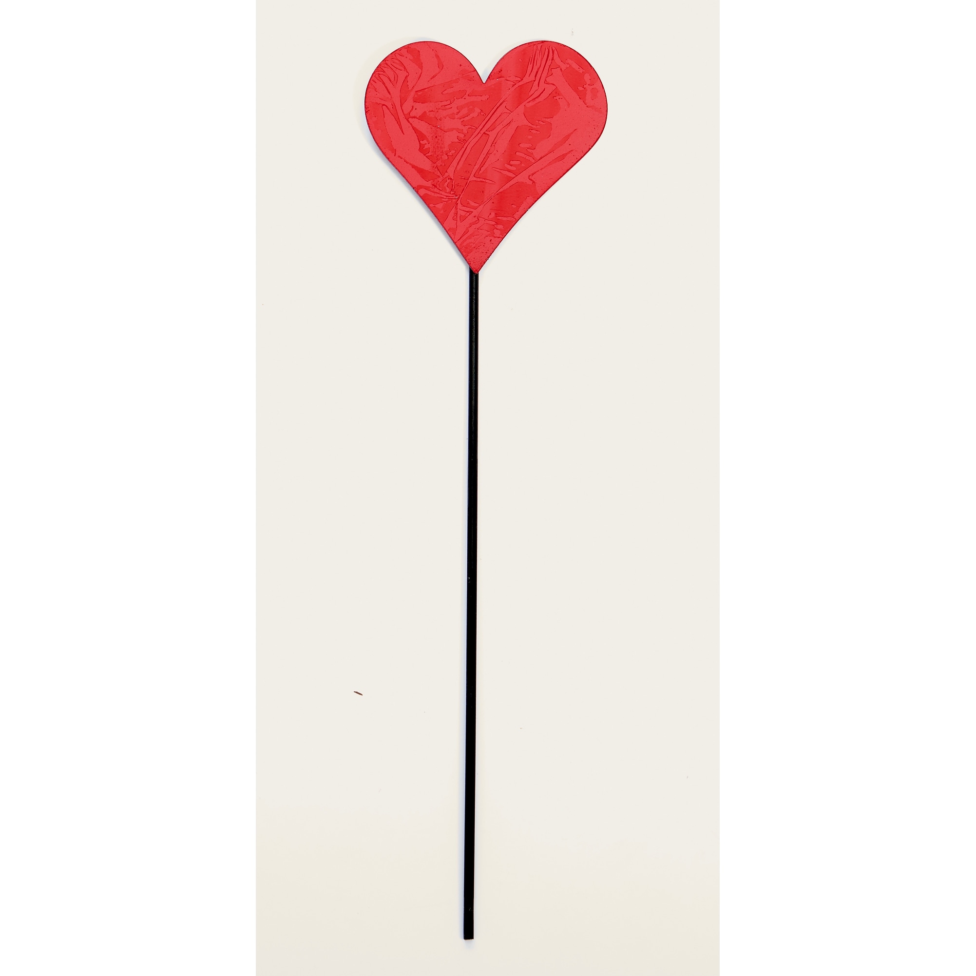 14.5" Iron Heart Shape Garden Planter or Garden Floral Stake, Set of 6