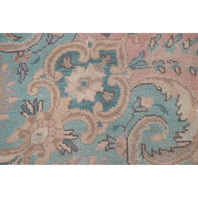 Distressed Tabriz Persian Vintage Area Rug Handmade Wool Carpet - 7'9"x 10'10"