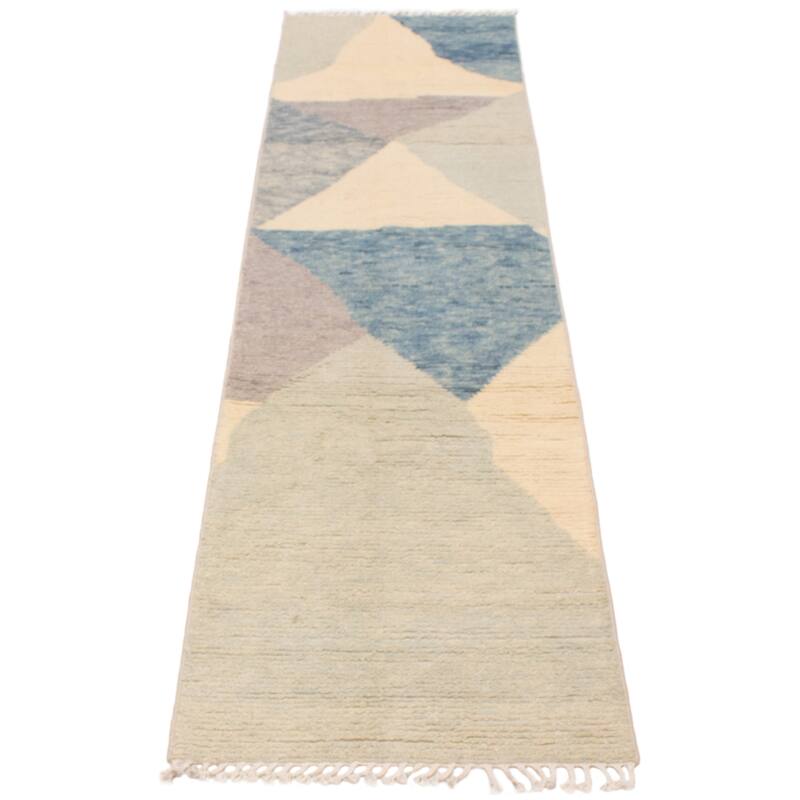 ECARPETGALLERY Hand-knotted Pak Finest Marrakesh Cream Wool Rug - 2'9 x 11'9
