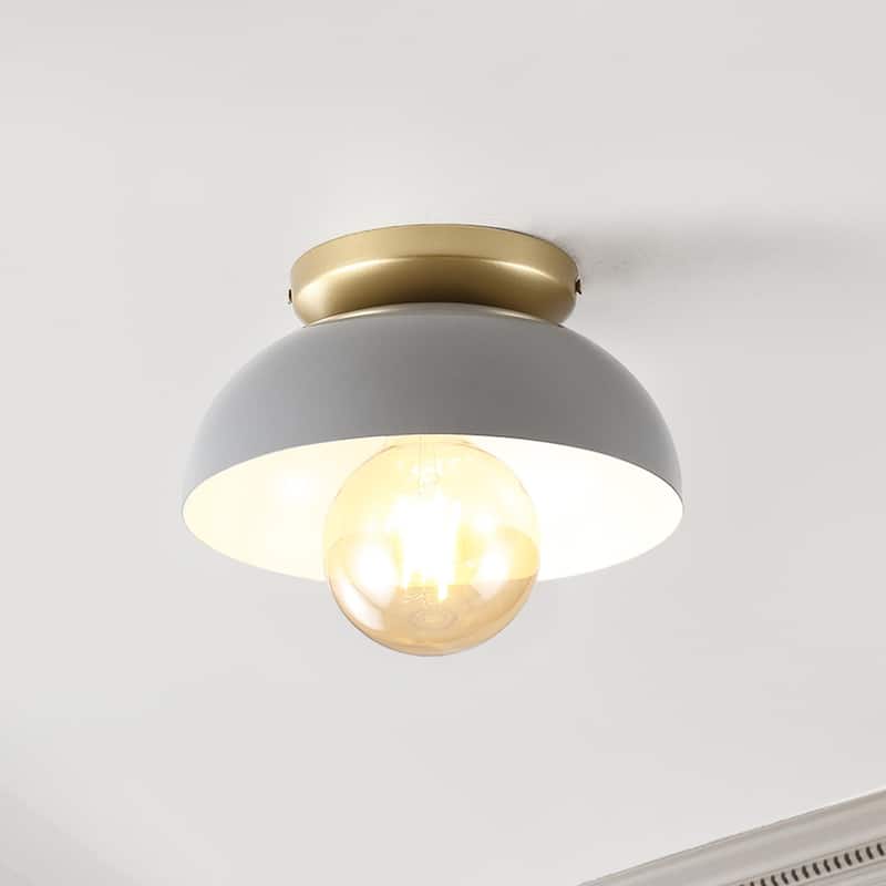 Rodanthe 8.5" 1-Light Classic Industrial Iron LED Flush Mount, by JONATHAN Y