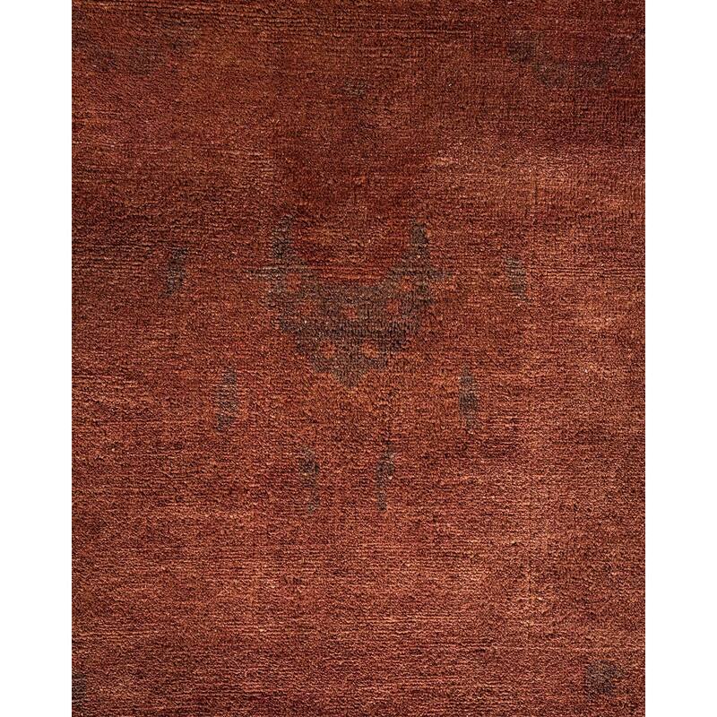 Overton Handknotted Wool Vintage Inspired Contemporary Overdyed Brown Area Rug - 18' 0" x 12' 3"