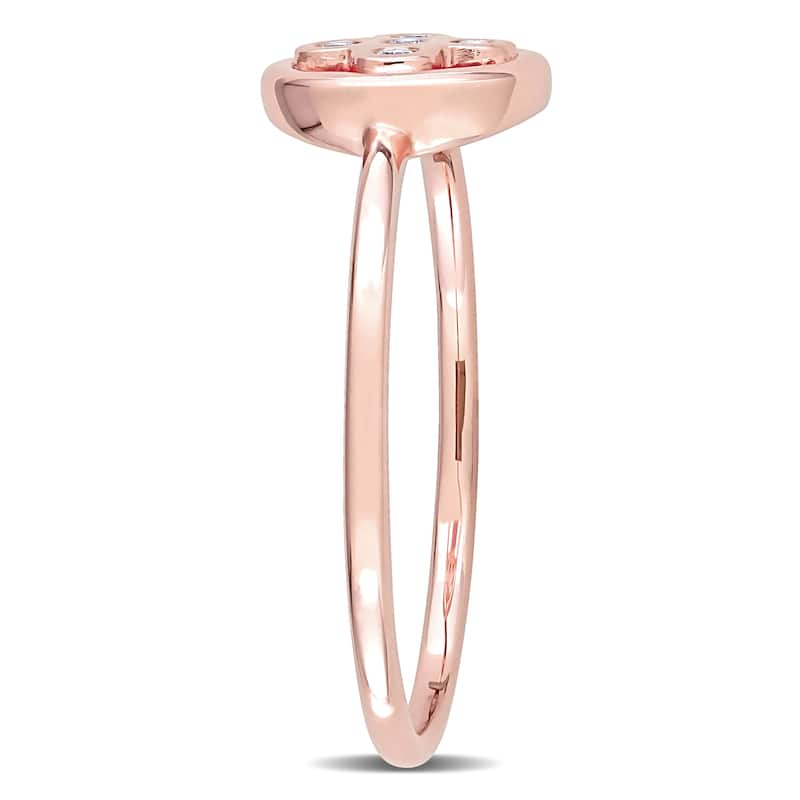 Miadora 10k Rose Gold Diamond Accent Geometric Circular Flower Ring