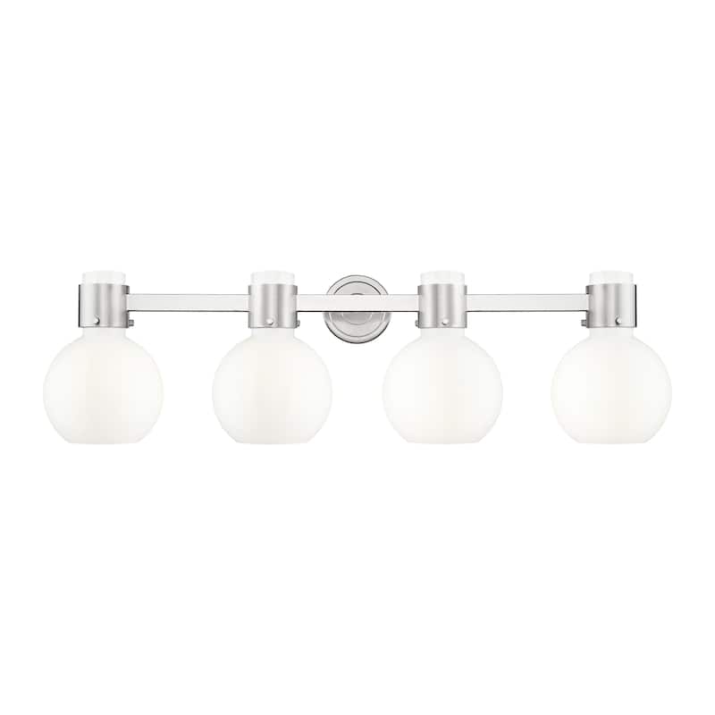 Innovations Lighting 464-4W-10-34 Lawton Sphere Vanity Lawton Sphere 4 - Brushed Satin Nickel / Gloss White