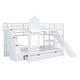 preview thumbnail 32 of 59, Castle Style Bunk Bed with 2 Drawers 3 Shelves and Slide